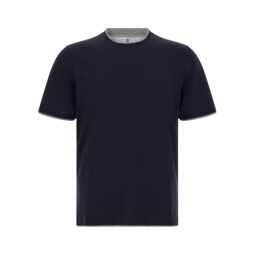 Brunello Cucinelli Blue Cotton Men's T-Shirt